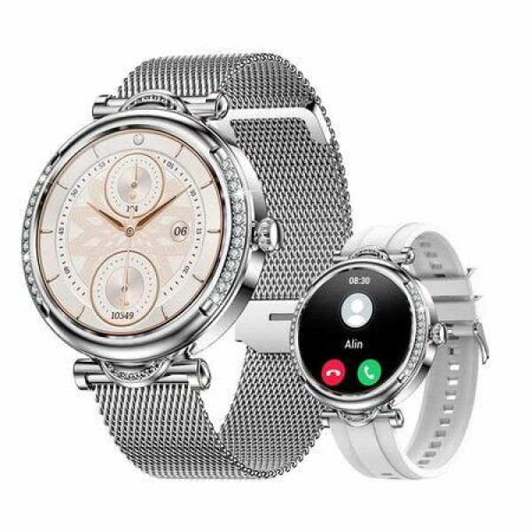 Smart Watch For Women (Receive/Make Call),1.27 Watch Waterproof,AI VOICE,100+ Sport Modes,Bling Women's Fitness Tracker for iPhone Android