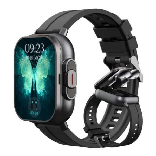 Smart Watch with Earbuds,2 in 1 Smart Call Watch with Bluetooth Headphones 2 Inch Large Screen with Fitness Tracker Sport Modes Monitor(Black-Silicone)