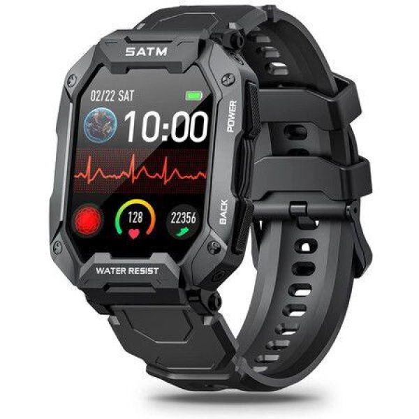 Smart Watches for Men,1.71Inch Smartwatch for Android and iPhone,5ATM Fitness Tracker with Blood Pressure,Heart Rate,Blood Oxygen Monitor,Tactical Watch (Black)