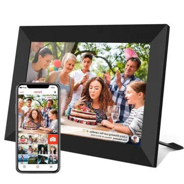 Smart WiFi 10.1 Inch Digital Photo Frame with IPS LCD touch screen for vibrant & clear images,Auto-Rotation,16GB Memory,easy & instant photo sharing from anywhere