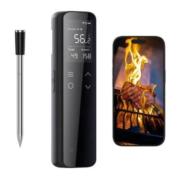 Smart Wireless Meat Thermometer with Bluetooth and 2.4GHz WiFi Connection,App Control,Probe Cooking BBQ Grill Smoker Food Thermometer for IOS Android