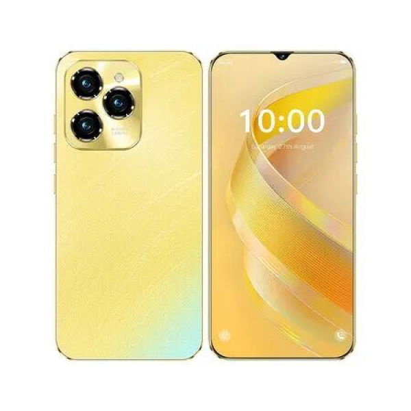 Smartphone HOT 40 Pro 6.8 Inch HD Android 4G Dual SIM 6800mAh Battery 4GB 128GB 72MP 108MP Camera Golden