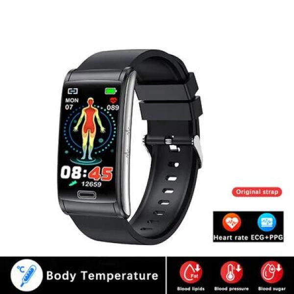 Smartwatch with Glucose Monitor, ECG+PPG, Pressure Measurement, IP68 Waterproof - for Men & Women