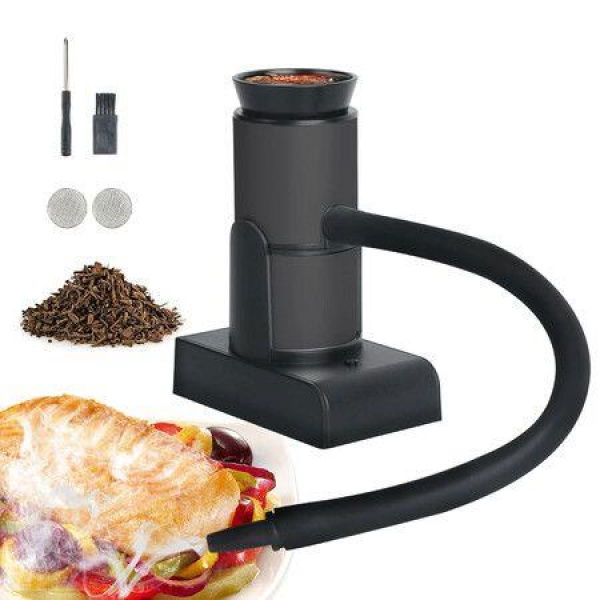 Smoking Gun Food Smoker Portable Wood Cocktails Smoke Infuser With Wood Chips For Sous Vide Meat Salmon BBQ Grill (Black)