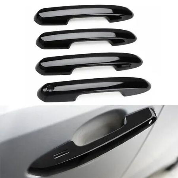 Snap on Door Handle Cover Compatible for 2019 to 2024 2025 Toyota Rav4 Accessories for Highlander 2020-2024 2025 Black Handle Protectors Glossy Black