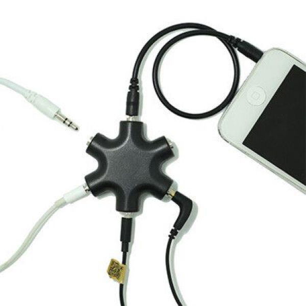 Snow Shape Headphone Splitter Multi Earphone Hub Adapter 3.5mm Audio Cable Divider To Share Music.