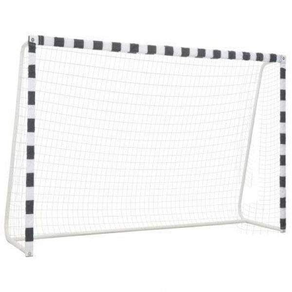 Soccer Goal 300x200x90 cm Metal Black and White