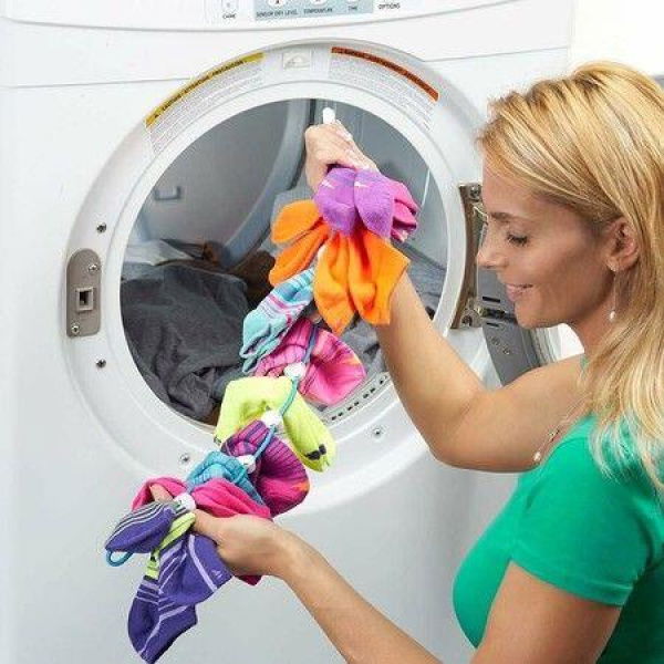 Sock Laundry Tool And Storage Hanger For Washing Drying And Storing Paired Socks Clips And Locks 1 Pack