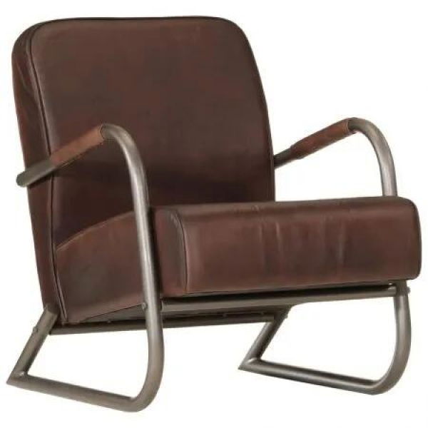 Sofa Chair Brown Real Leather