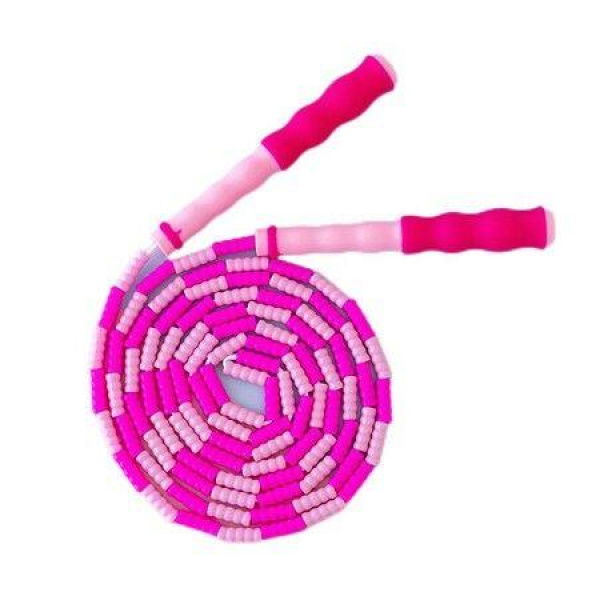 Soft Beaded Jump Rope Adjustable Tangle Keeping Fit Training Workout And Weight Loss Pink