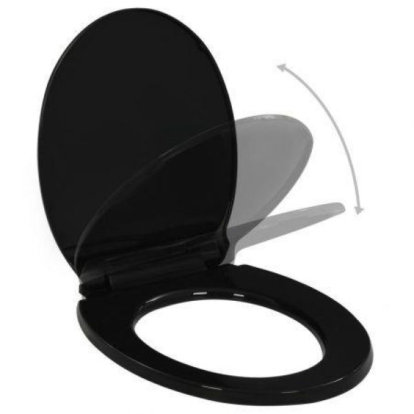 Soft-close Toilet Seat With Quick-release Design Black