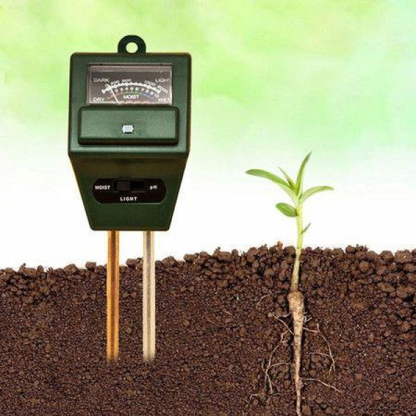 Soil PH Meter MS02 3-in-1 Soil Moisture/Light/pH Tester Gardening Tool Kits For Plant Care. Great For Garden Indoor & Outdoor Use (Green).