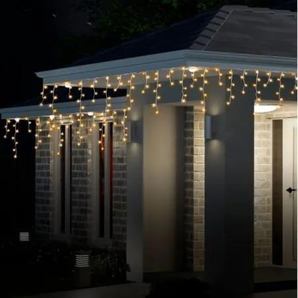 Solar 200 LED Icicle Lights -3.9m x 33cm, available in 3 Colors - Cool White