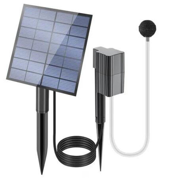 Solar Air Pump with Pond Bubble Regulator for Outdoor Fish Pond Stock Tank Aquarium Hydroponics