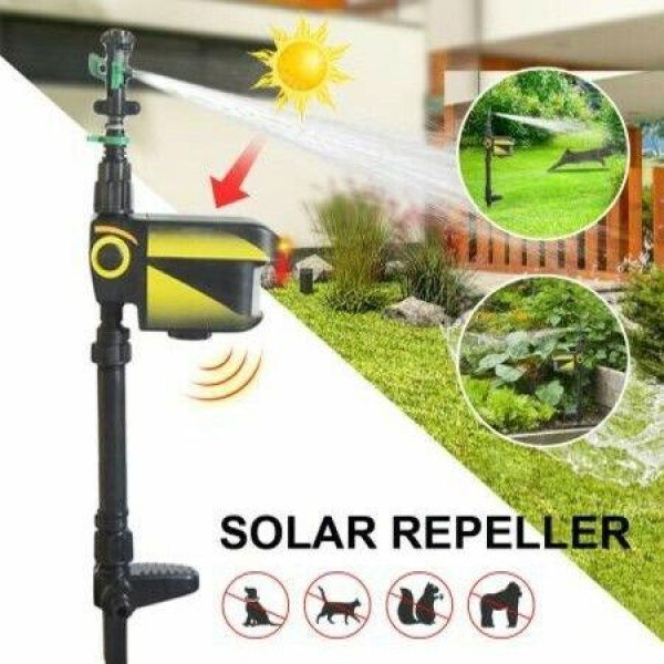 Solar Bird Repellent Sprinkler Water Deterrent Sprinkler Dog/Cat Driver Garden Orchard Driver Bird Repeller Infrared Sensor Drive.