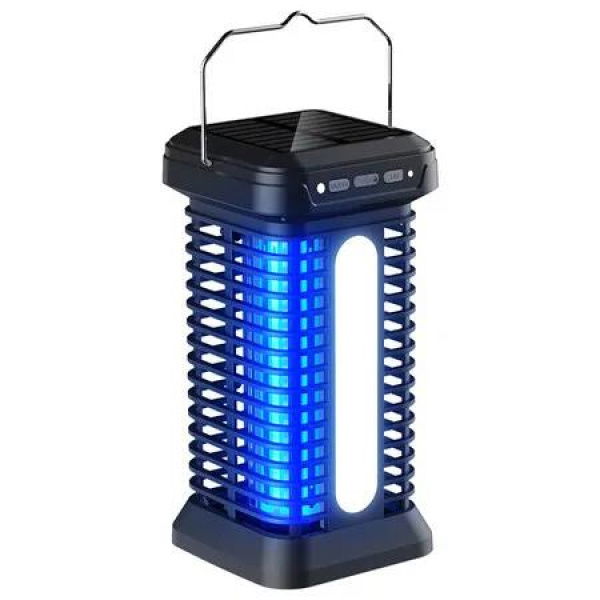 Solar Bug Zapper Outdoor Waterproof Electric Fly Zapper Rechargeable Mosquito Killer with Solar Panel for Home Backyard,Patio,Garden Camping
