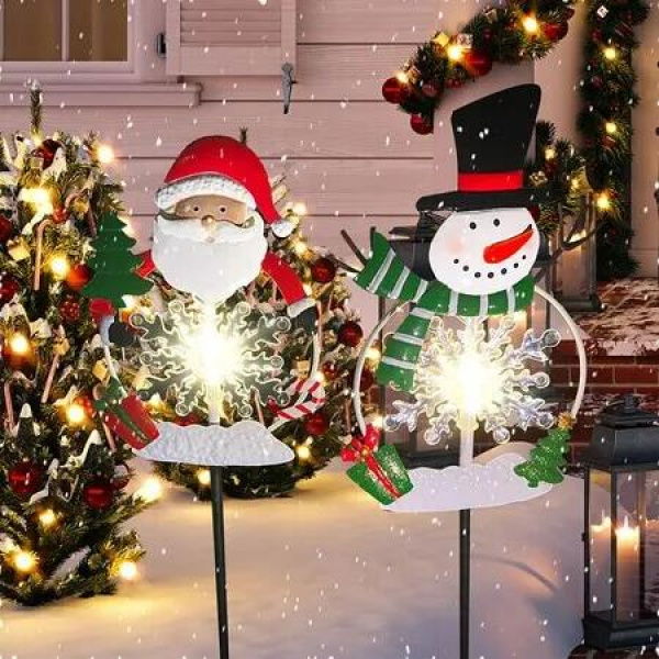 Solar Christmas Decorations Outdoor, Waterproof Christmas Pathway Lights -Santa Claus