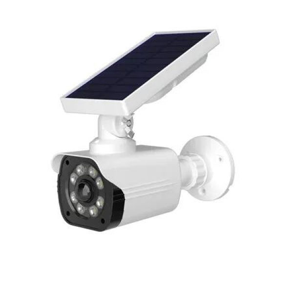 Solar Fake Camera,Dummy Security Cameras with Motion Sensor Light, Simulated Surveillance Security CCTV Camera for Indoor Outdoor