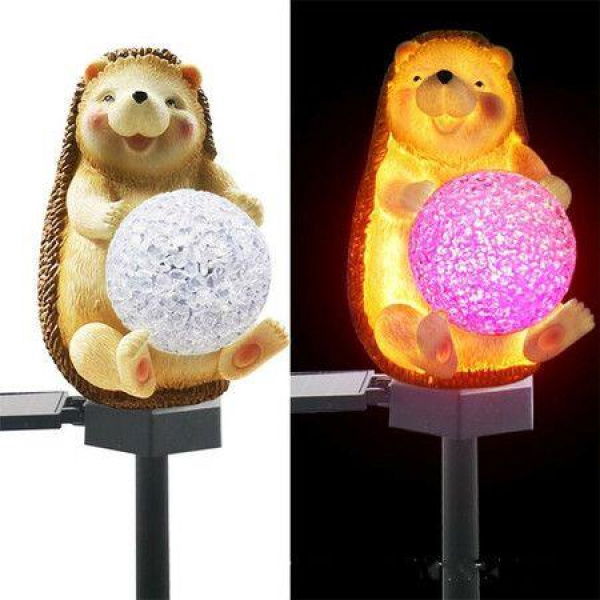 Solar Hedgehog Stake Lights Multi-Color LED Waterproof Hedgehog Decorative Lights for Yard Patio Garden Lawn Decoration(1 Pack)