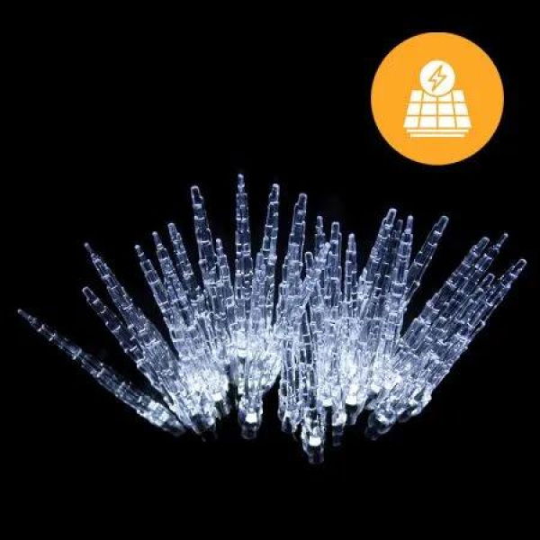 Solar Icicle Strand 30 Pack -Available in 2 Colors - Cool White