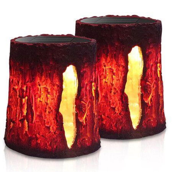 Solar Lights Outdoor Fire Torch Lights Flickering Lantern Lights Solar Powered Landscape Decor Lighting For Garden Pathway