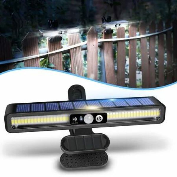 Solar Motion Sensor Light Clip On Solar Motion Waterproof Fence Lights Outside with 36 LEDs,6000K Portable for Garage Camping Driveway
