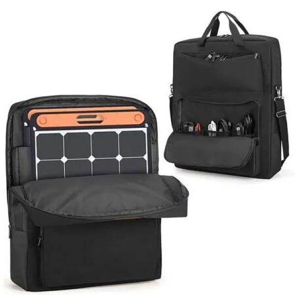 Solar Panel Storage Bag Compatible with Jackery SolarSaga 100W 100X,Padded Travel Carrying Case for 2 Battery Panels,Double-Layer Solar Panel Carrier