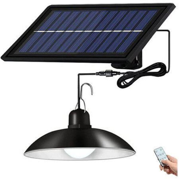 Solar Pendant Light With Remote Control Dimmable Shed Light Waterproof Solar Powered For Garden Patio Corridor Pathway