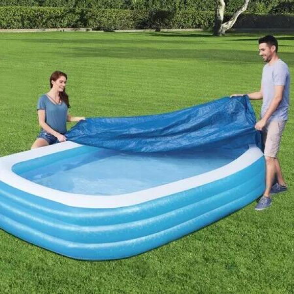 Solar Pool Cover Waterproof Protector Rectangle Dust Shield Swimming Spa Above Ground Paddling for Bestway 305x183cm Energy Saving