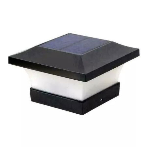 Solar Post Lights Led Pillar Column Lamp Landscape Outdoor Decoration Light for Garden Patio,Black, 3W 6000K White Light