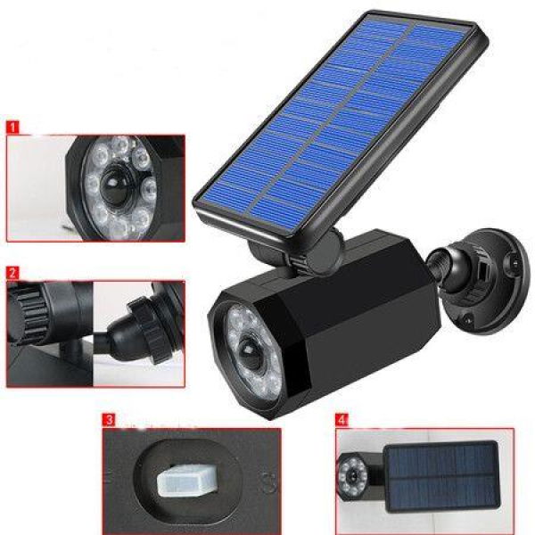 Solar Powered Outdoor Lights With Motion Sensor Super Bright 8 LED Bulbs Waterproof Spotlights For Patio Garden