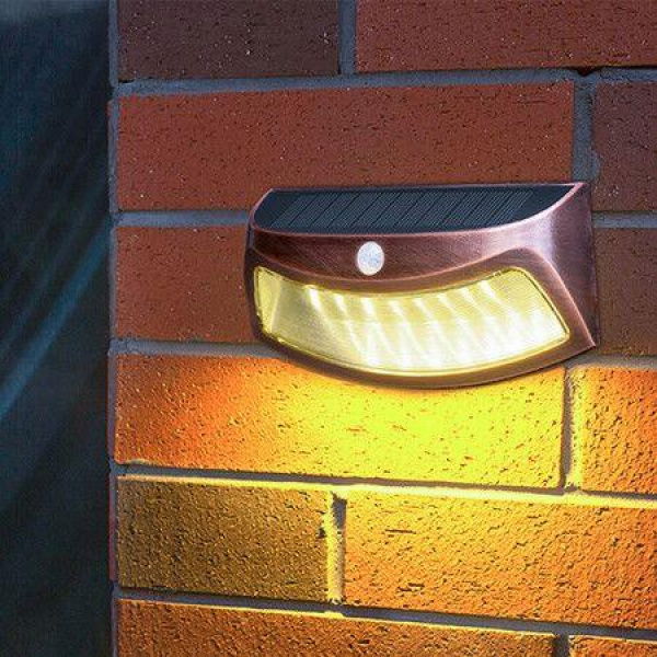 Solar Powered Step Lights Elegant Curved Modern Design With 8 LED Warm White Color 1 Pack