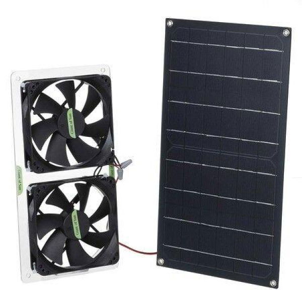 Solar Powered Ventilator 100W 2x12V Fans For RVs Greenhouses Pet Houses Chicken House