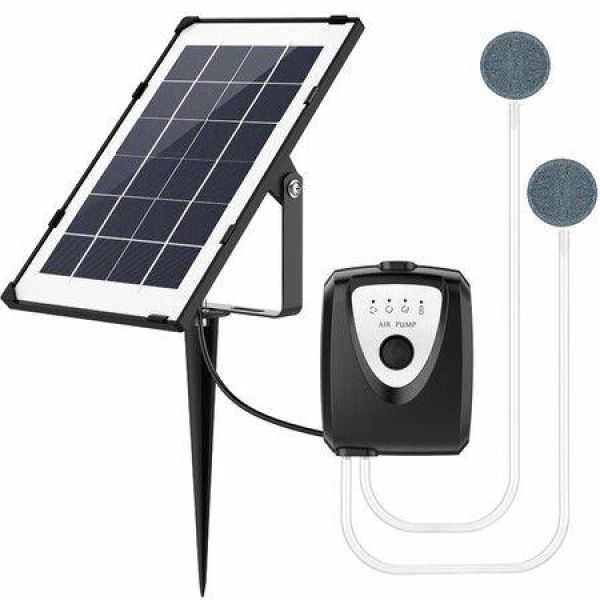 Solar Powered Water Air Pump Fish Tank Oxygenator Outdoor Pool Pond Oxygen Pump Aerator With Aquarium Oxygen Pipe And Air Bubble Stone