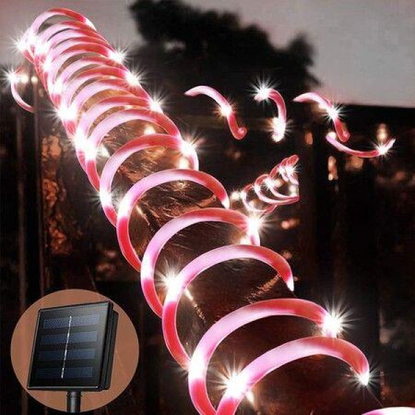 Solar Rope Lights Outdoor Waterproof LED Candy Rope Lights 33ft 100 LEDs Tube String Lights