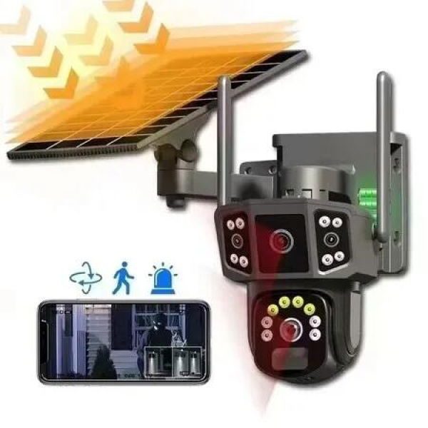 Solar Security Camera Outdoor Wireless Solar Powered Wireless Camera, WiFi Home Surveillance Camera with Two Way Audio (Memory Card is Not Included)