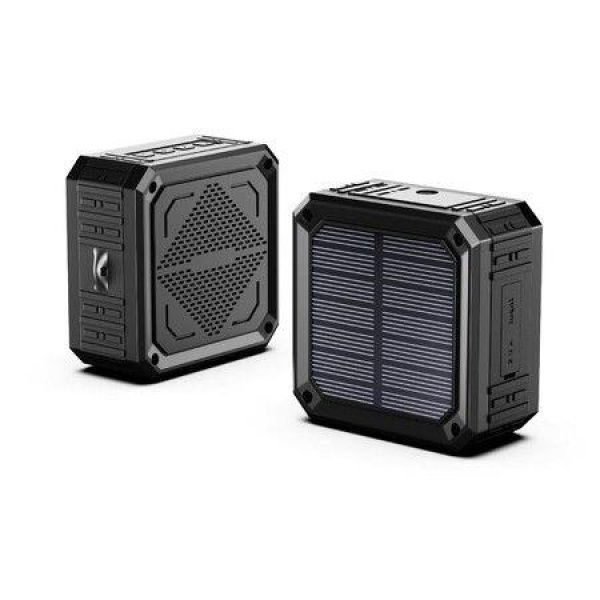 Solar Speaker Portable IPX6 Waterproof Bluetooth Speaker Stereo Bass for Home and Outdoor Wireless Speaker-1 Pack