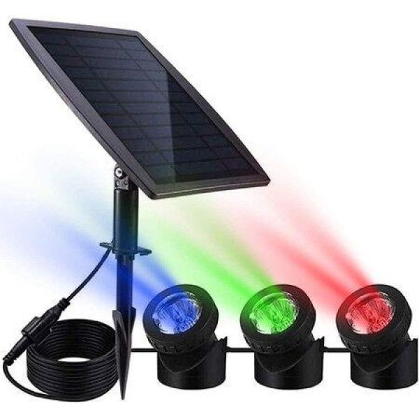 Solar Spotlights Lights Outdoor LED IP68 Waterproof RGB Color Solar Lamp For Swimming Pool Garden