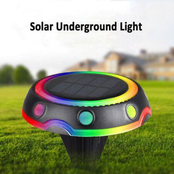 Solar Underground Light 8LED Outdoor Garden Lawn Path Colorful Floor Decking Lamp