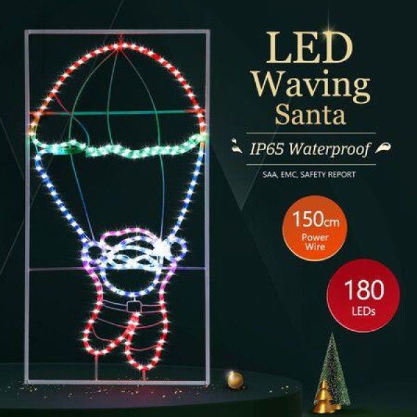 Solight LED Strip Rope Christmas Lights Santa Claus Xmas Holiday Decoration Light Outdoor Indoor IP65 100x52cm L Size