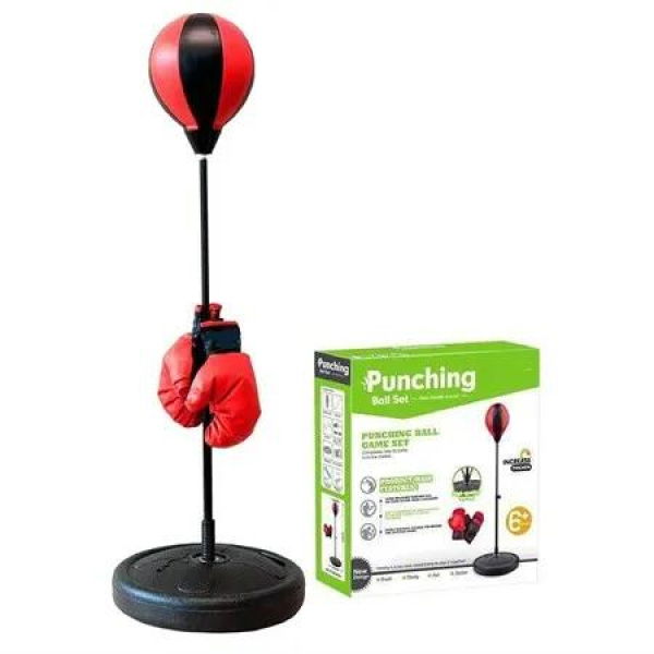 Speed Punching Bag Boxing Reflex Ball Adjustable Punching Bag Set with Stand, Boxing Gloves,Pump Great for Exercise Fun Activity
