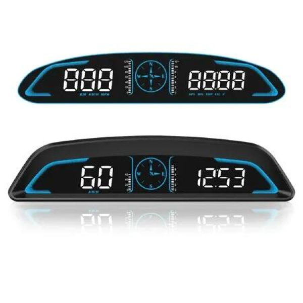 Speedometer Digital HUD Car Large LCD Display MPH Fatigue Alert Overspeed Alarm Driving Trip Meter Universal GPS Vehicle Head Up