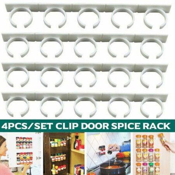 Spice Gripper Jar Holder Cabinet Storage Strips (4 Strips For Holding 20 Jars)