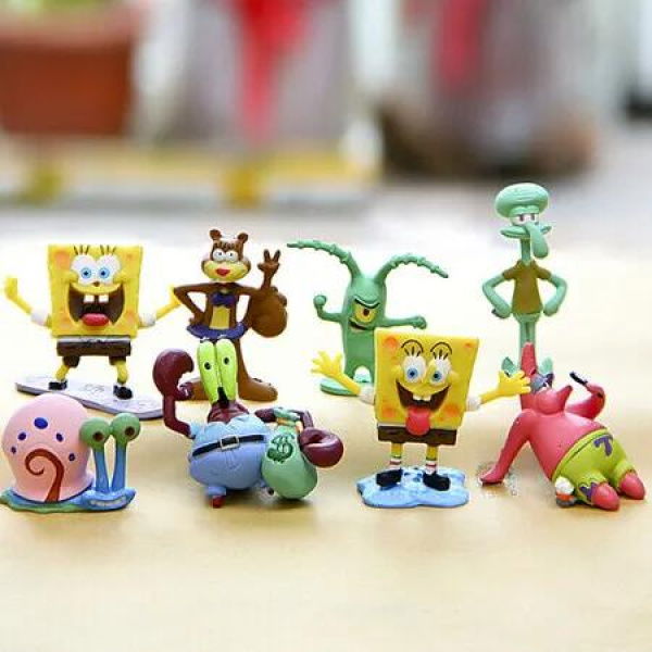 SpongeBob SquarePants Figure Set-Squidward, Sandy Cheeks, Patrick Star, Mr. Krabs, Plankten: Perfect for Birthday Cake Toppers and More