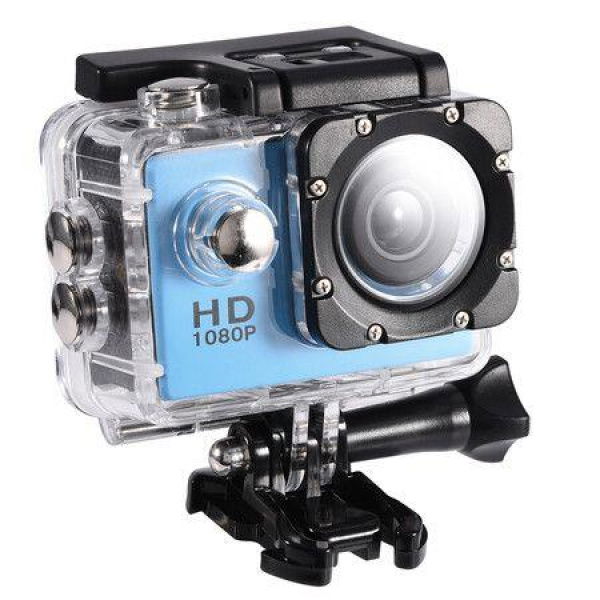 Sports Camera 1080P 12MP Full HD 2.0 Inch Sports Camera 30m/98ft Underwater Waterproof Camera With Installation Accessory Kit Color Blue.