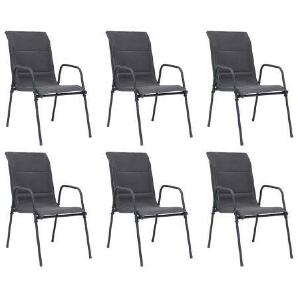 Stackable Garden Chairs 6 Pcs Steel And Textilene Anthracite