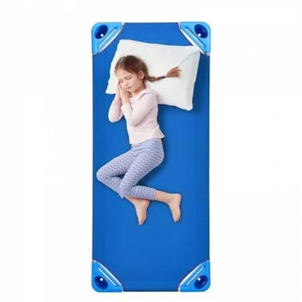 Stackable Kiddie Cot 52 x 23 Daycare Nap Cots for Kids Blue (Pack of 4)