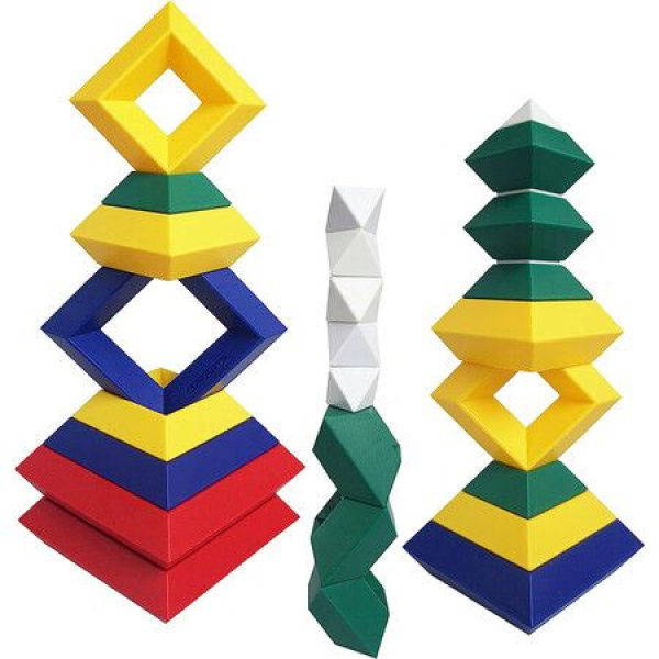 Stacking Pyramid Building Toys 3D Puzzles Brain Teaser For Kids And Adults Creative Preschool Learning Activities Construction Toys (45PCS)