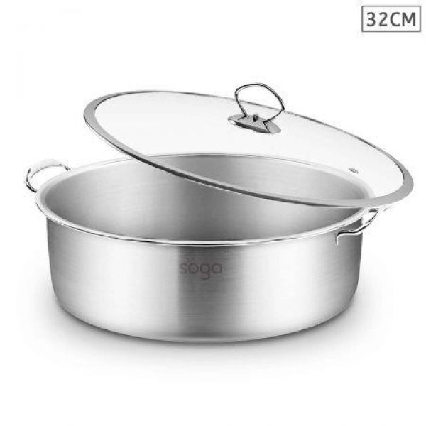 Stainless Steel 32cm Casserole With Lid Induction Cookware