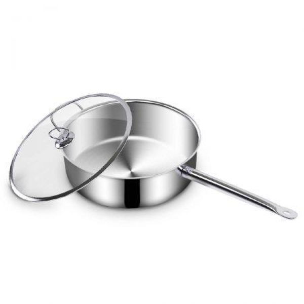 Stainless Steel 32cm Saucepan With Lid Induction Cookware Triple Ply Base